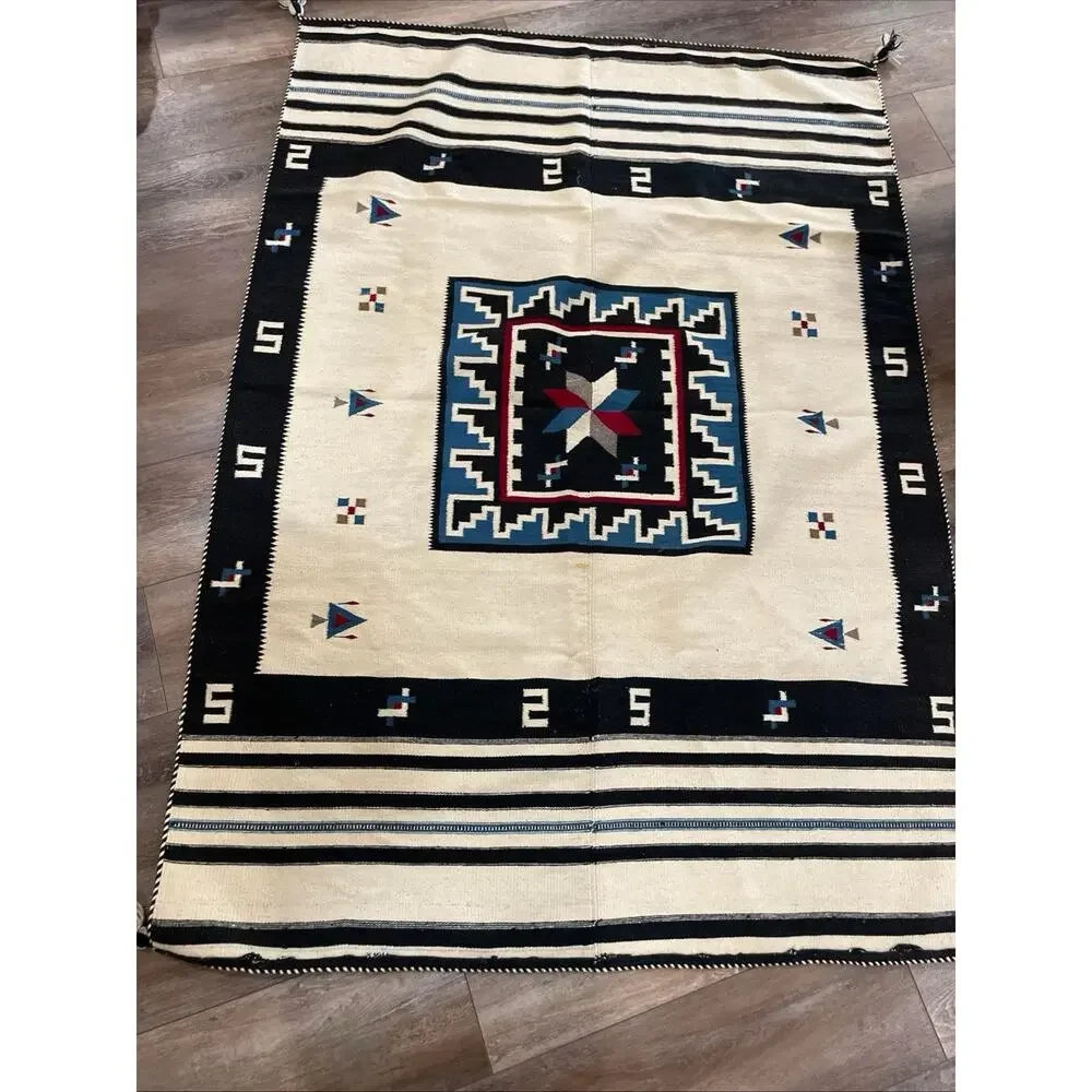 Awesome Rare Texcoco Mexican Rug